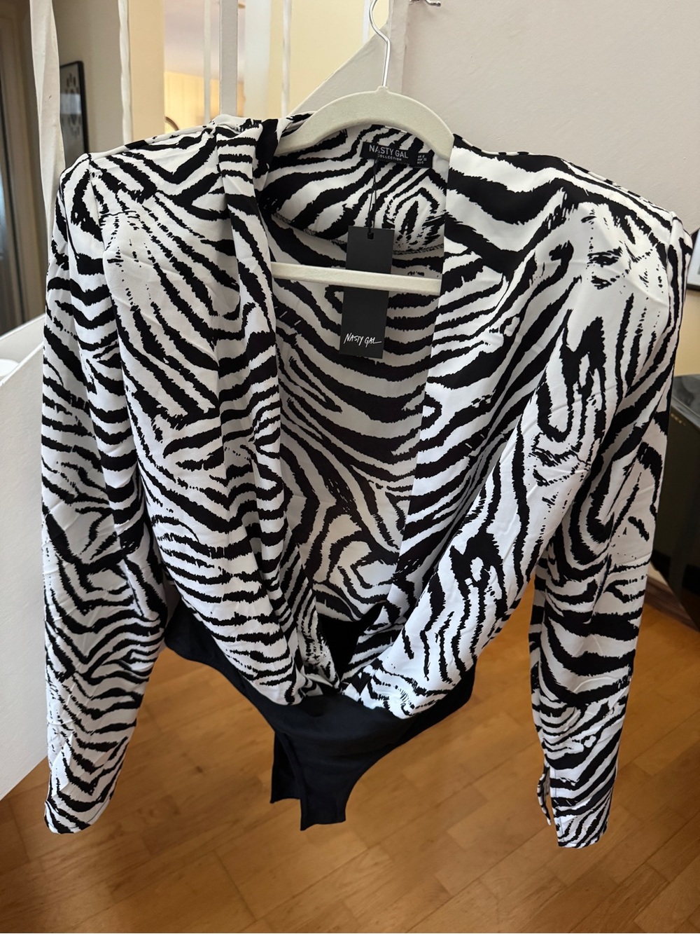 Nasty Gal Wild Streak Zebra Bodysuit - NWT (US 4 / UK 8)